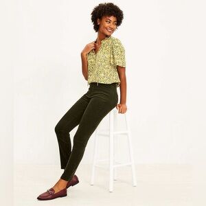 LOFT Skinny Corduroy Pants in Green